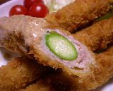 アスパラで豚バラ肉巻きフライ作り方4写真