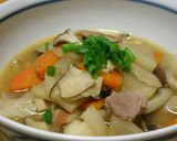 豚汁de味噌いり鶏　お弁当のおかず作り方1写真