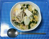 豚肉と豆腐のボリュームたまごスープ飯ｗ作り方3写真