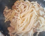 三つ葉と春菊と豚バラ肉の焼きうどん作り方8写真