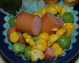 お弁当♪ウィンナー＆コーン＆グリンピース作り方4写真