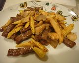 牛カルビとひら茸のオイスター炒め作り方4写真