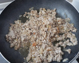 不器用卵白ソース魯肉飯風挽肉丼作り方4写真