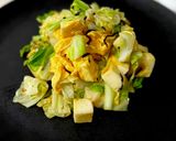 キャベツとはんぺん卵の塩昆布炒め作り方6写真