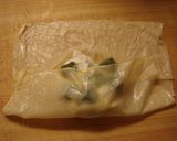 鱧のムースとよもぎ麩の生湯葉包み蒸し作り方5写真
