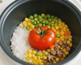 トマトと鶏むね肉の炊き込みごはん作り方2写真