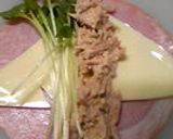 かいわれツナのハムチー巻き巻き♪作り方2写真