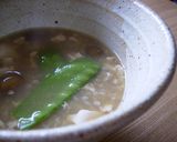 なめことむき蕎麦の味噌汁作り方4写真
