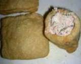 明太子豆腐の油揚げ詰め焼き作り方4写真