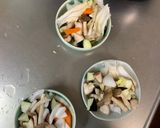 ゴロゴロ野菜魚肉梅トマト親子丼味炒煮風作り方10写真