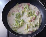 不器用ベーコンキャベツミルクパスタ作り方3写真