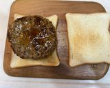 もち麦入りパティてりやき月見ホットサンド作り方2写真