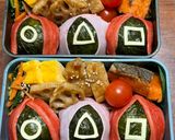 イカゲーム　お弁当　お別れ遠足　キャラ弁作り方1写真