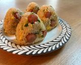 ウインナーとたまごのバター醤油おにぎり作り方4写真