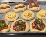 HBで生地作り ピザ＆卵＆ウインナーパン作り方16写真