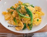 簡単サラダ菜の卵のふわふわ焼き作り方6写真