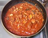 鯖缶とマッシュルームのトマトソースパスタ作り方7写真