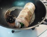 豆苗の豚バラロールソテー作り方5写真