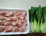 鶏手羽元簡単漬け置き酢味付けとチンゲン菜作り方1写真