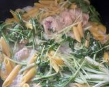 鶏肉と水菜の豆乳ペンネ作り方2写真