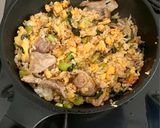 ☆簡単☆小松菜と豚こまの焼肉チャーハン作り方4写真