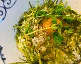 毎日のしろごはん●豆苗玉かけごはん作り方1写真