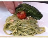 ちぢみ小松菜のジェノベーゼ【食遺産】作り方12写真