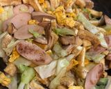 ギョソーとキャベツ油揚げ卵の簡単炒め作り方5写真