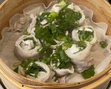 ネギとシイラの豚バラ巻きの蒸籠蒸し作り方3写真