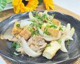 厚揚げと小松菜の豚バラごま味噌炒め作り方10写真