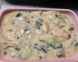 エビとほうれん草の中華風生姜ミルクグラタン作り方4写真