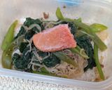 糸コンニャクとカボチャの葉、茎明太子炒め作り方3写真