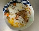 レンジ簡単梅クリームパエリア風味炒飯弁当作り方8写真