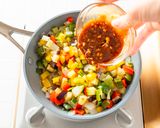 しらすと夏野菜のガパオ風ライス作り方8写真