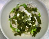 牡蠣と春菊の片栗粉でカラッと焼き作り方5写真