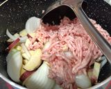さつまいものひき肉豚汁作り方2写真