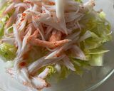 レタスとカニカマとコーンのサラダ(お弁当作り方5写真