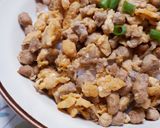 節約☆豚粗挽きひき肉とたまごのそぼろ丼作り方4写真