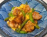 豚団子とスナップエンドウと卵の豆鼓醤炒め作り方8写真