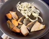 m秋鮭ときのこの豆乳スパゲティ作り方3写真
