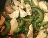 鶏肉のあとのせ豆腐ゴーヤーチャンプルー作り方2写真