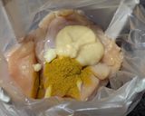 カリカリ衣の鶏ささみのカレー風味焼き作り方2写真
