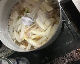 大根と豚バラの搾菜入り中華スープ作り方6写真