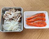 【ワンパンおかず】鮭ときのこのチーズ焼き作り方2写真