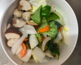 お一人様簡単洋風トンテキ味豆腐野菜炒め作り方12写真