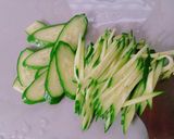 ＊我が家のレタスと胡瓜と納豆サラダうどん作り方2写真