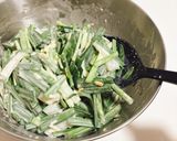 米粉で作る♩ニラとイカのチーズチヂミ。作り方3写真