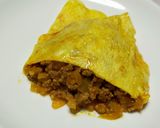 わが家の卵がうす〜いひき肉のオムレツ作り方8写真