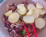 ＊じゃがいもと長ネギと牛肉の甘辛炒め＊作り方4写真