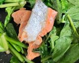 簡単　コーンポタージュほうれん草鮭パスタ作り方9写真